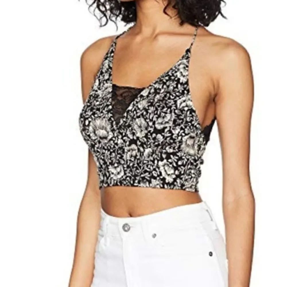 Free PeopleThe Century Lace Contrast Brami Cropped Camisole Bralette Large